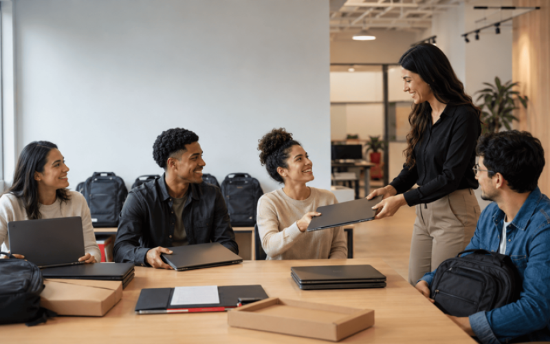 Como funciona o aluguel de notebooks para onboarding?